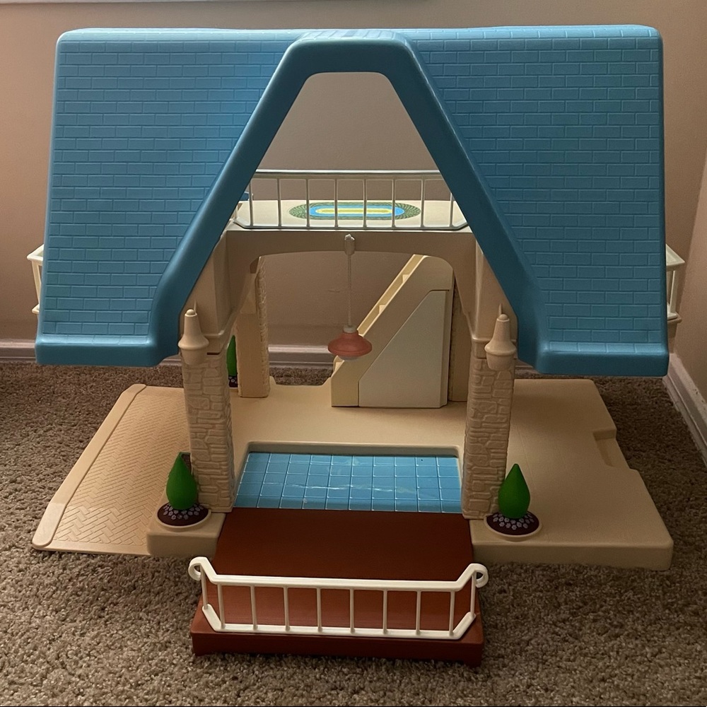 Vintage Little Tikes blue top dollhouse